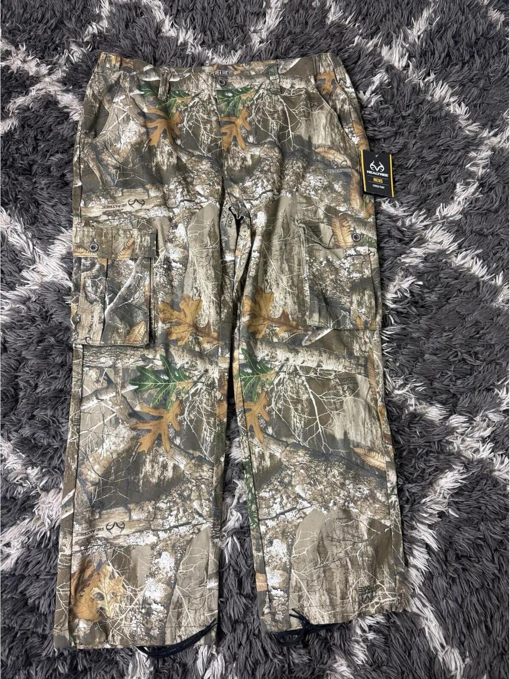 Realtree Edge Camo Cargo Pants Mens XL 40-42 Stretch Waist 6 Pocket Hunting NWT